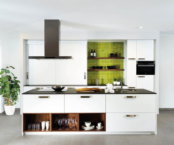 Moderne witte keuken in frontlaminaat - Model Toronto