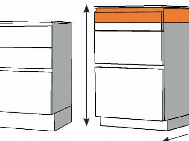 Plak opnieuw aansluiten Vervolg Hogere en diepere keukenkasten op maat | Dovy Keukens