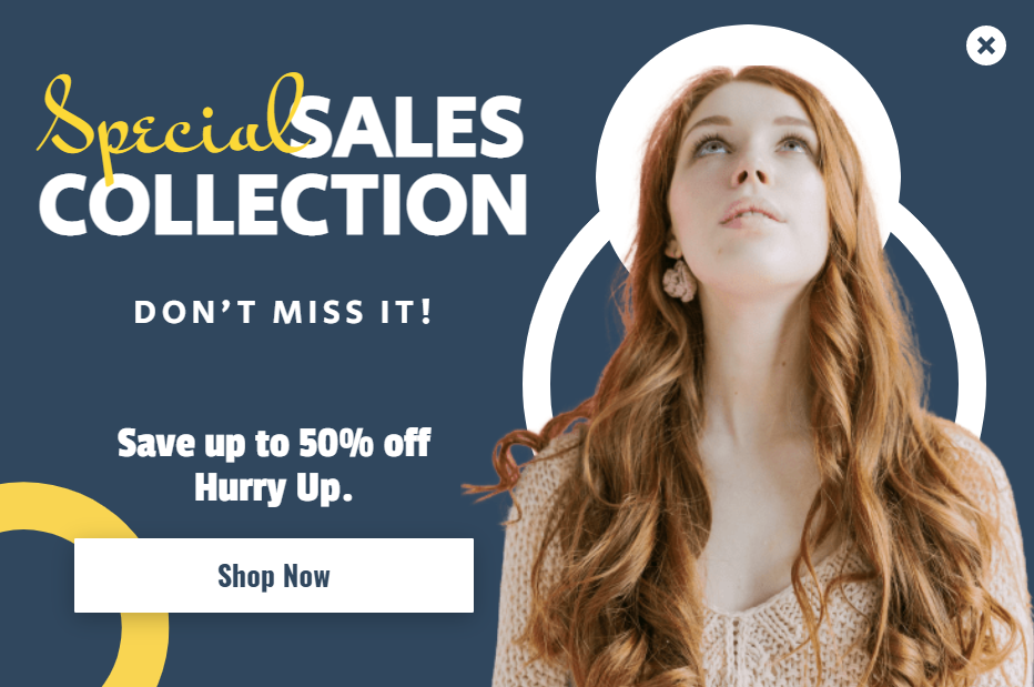 Free Sales Collection promotion popup