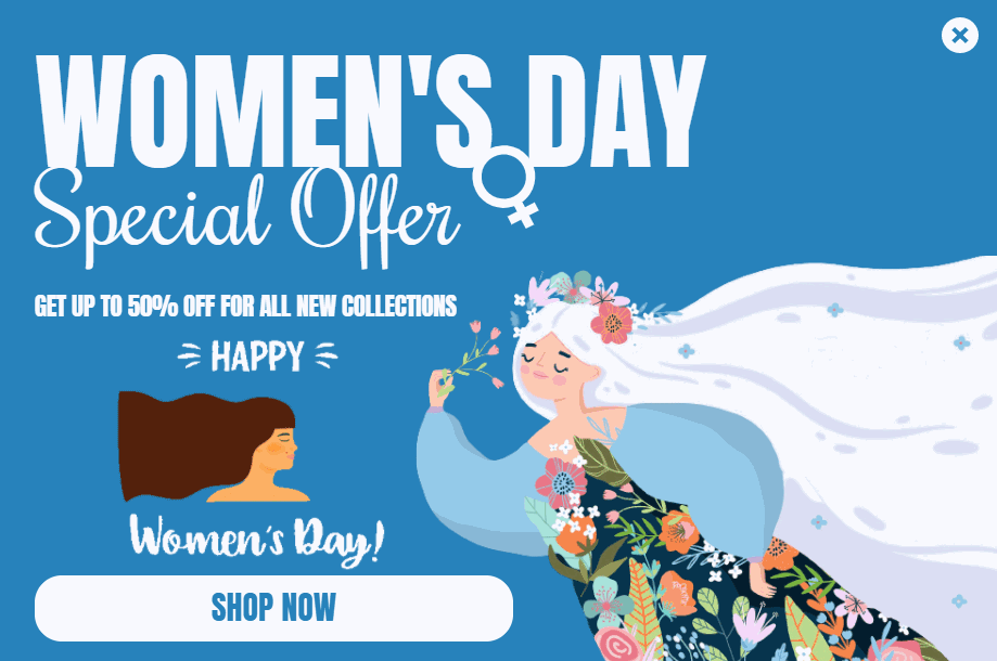 Free Women's Day special offer popup