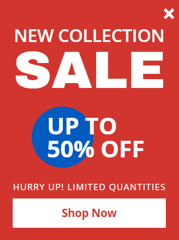 Free New collection sale promotion popup