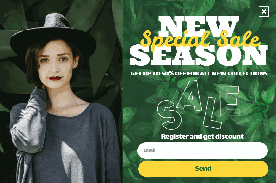 Free New season special sale popup