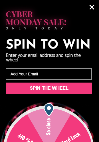 Free Cyber Monday Sale Spinner