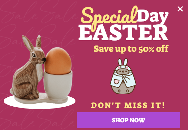 Free Happy Easter promotion popup