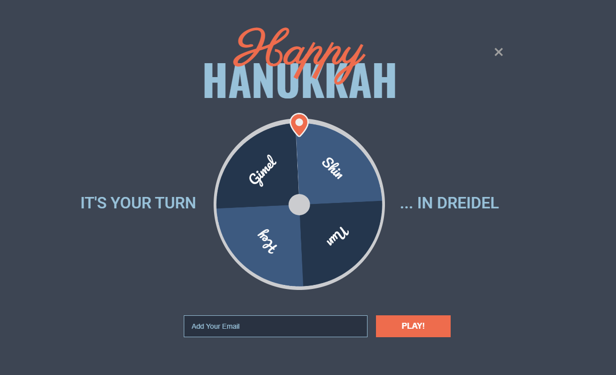 Free Happy Hanukkah Dreidel Spinner
