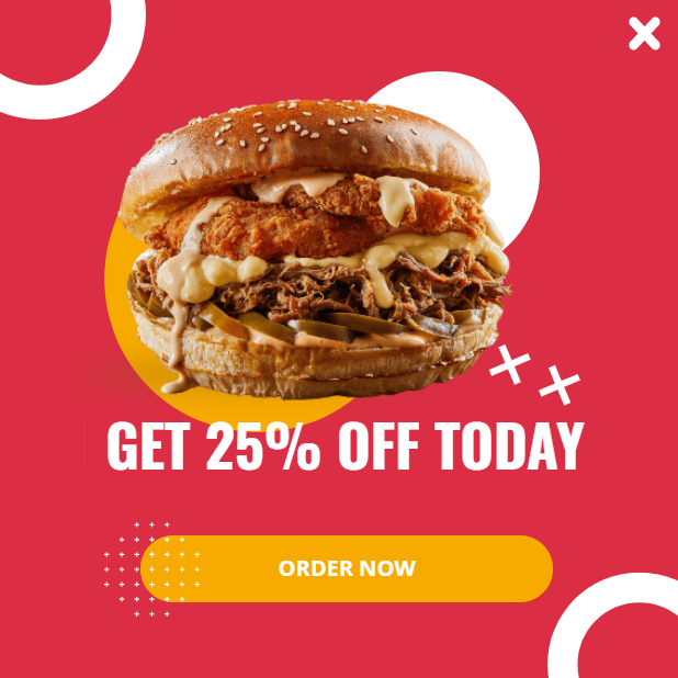 Free Burger Food promotion popup