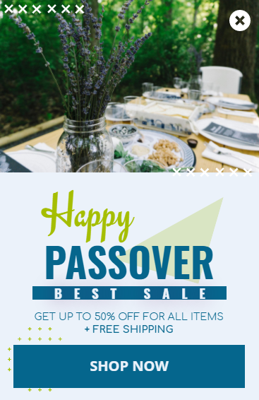 Free Passover Day Promotion popup