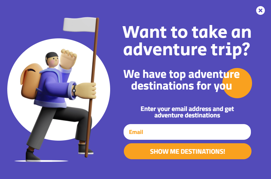 Free Adventure trip popup design