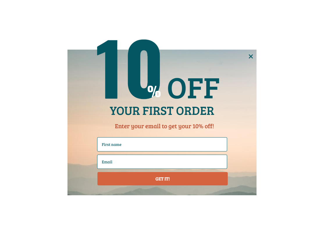 Free First Order Discount Warm Theme