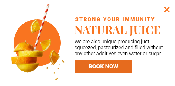 Free Creative for Natural Juice for promoting sales and deals on your website