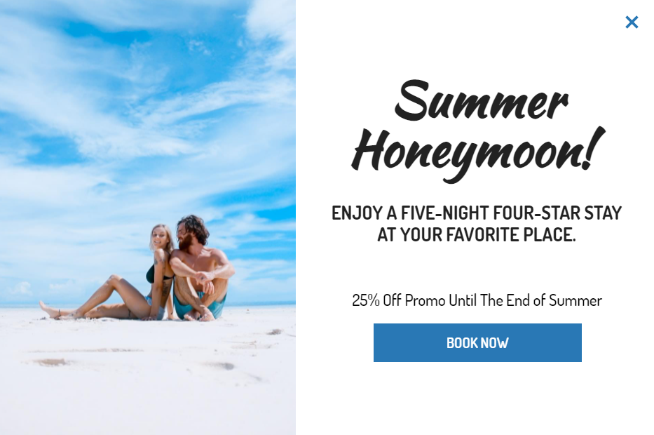 Free Creative for Summer Honeymoon for promoting sales and deals on your website