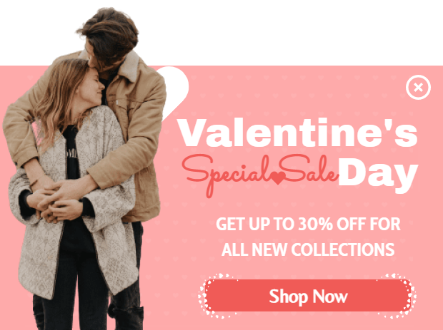 Free Valentine's Day sale popup