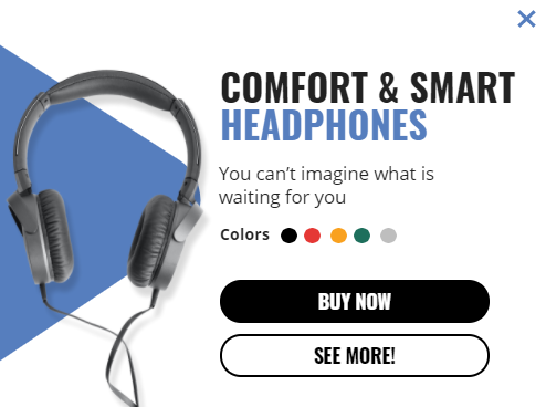 Free Headphone promotion popup