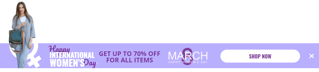 Free Women's Day sale promotion popup