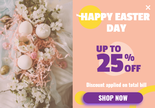 Free Happy Easter promotion popup