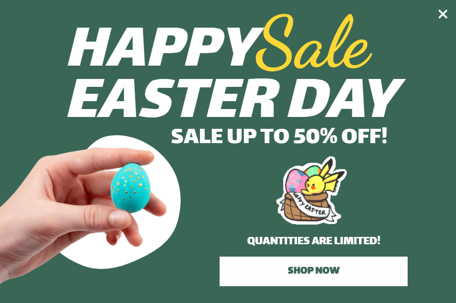 Free Happy Easter promotion popup