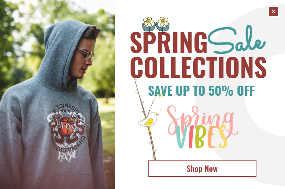 Free Spring season promotion popup