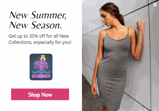 Free New summer season sale promotion popup