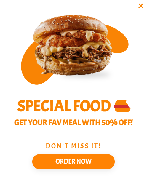 Creative for Special Food for promoting sales and deals on your website