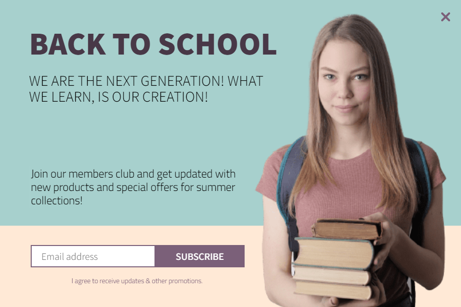 Convert visitors into Customers with School Collection