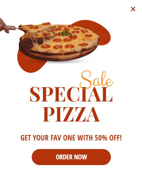 Creative for Special Pizza for promoting sales and deals on your website