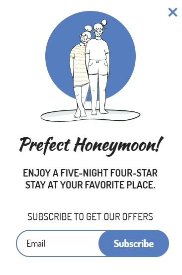 Free Honeymoon design popup