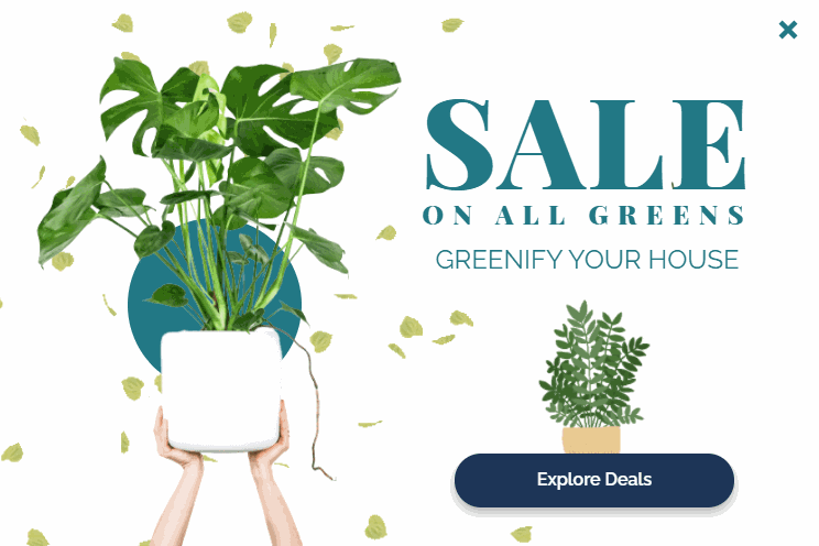 Free Green sale popup design