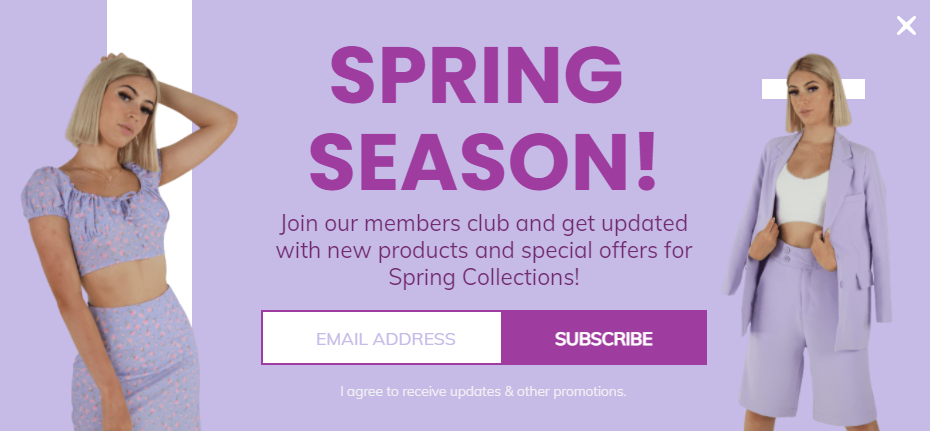 Free Convert visitors into Customers with New Spring Collection