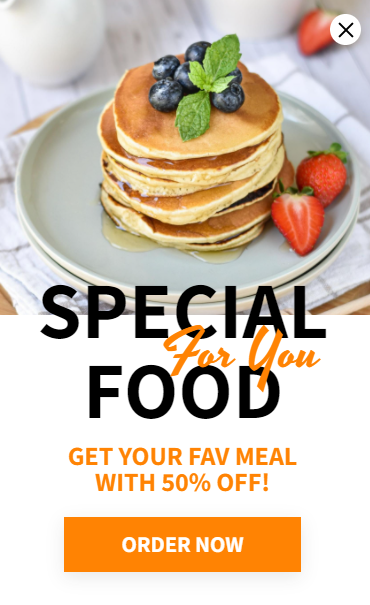 Creative for Special Food for promoting sales and deals on your website