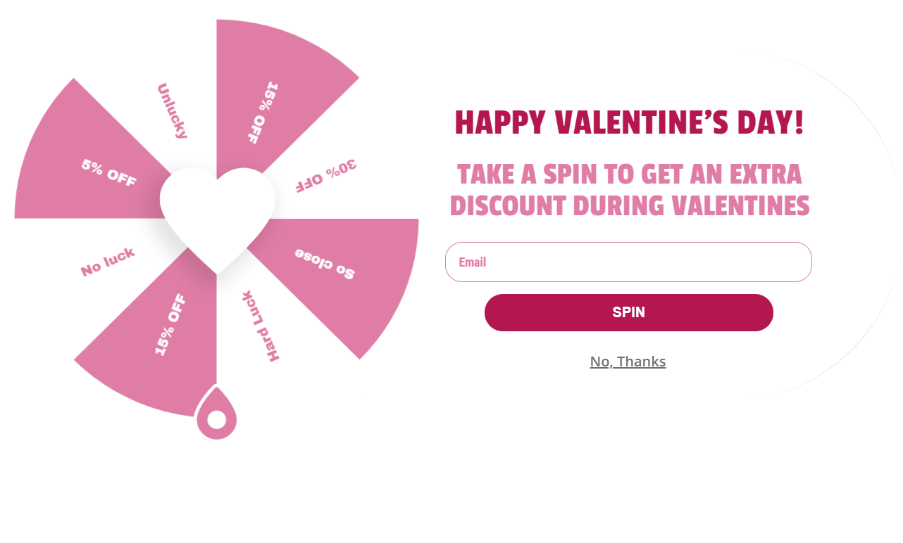 Free Valentine's spin to win