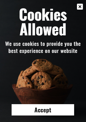 Free Cookies notification popup