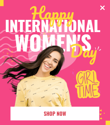 Free International women's day pink popup