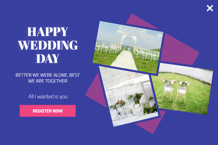 Free Creative for Happy Wedding for promoting sales and deals on your website