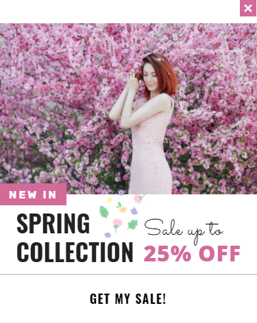 Free Spring season promotion popup