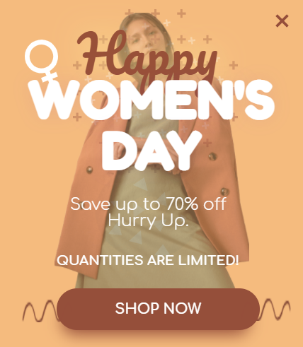 Free Women's Day sale promotion popup