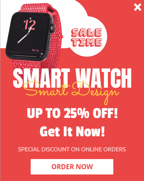 Free Smart Watch promotion popup