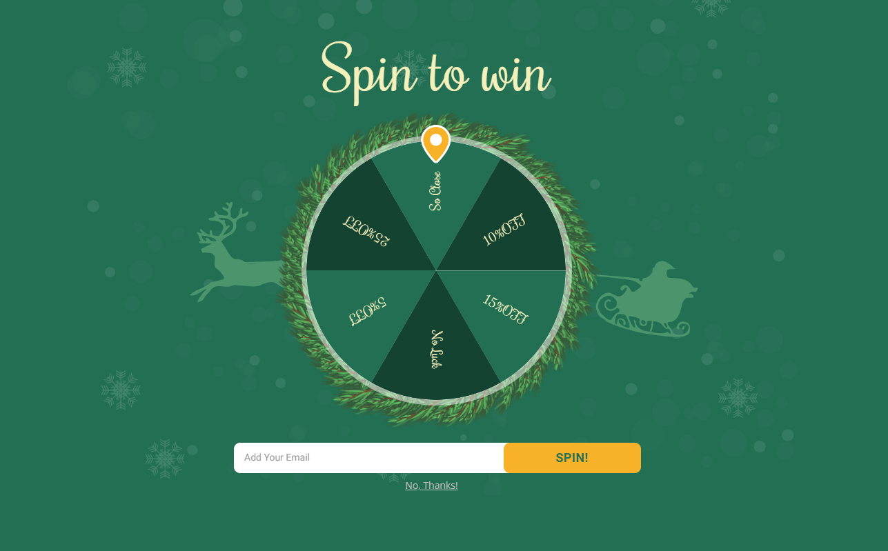 Free Christmas spin to win 3