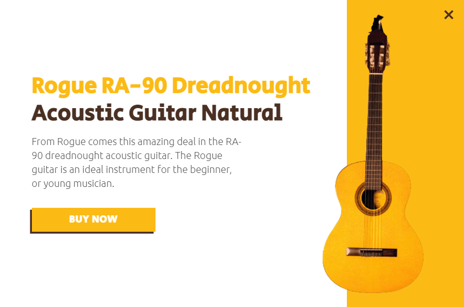 Free Creative for Guitar Style for promoting sales and deals on your website