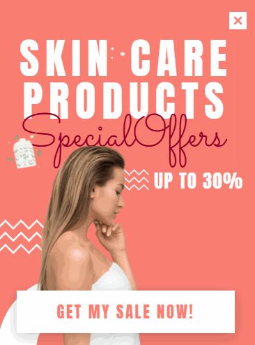 Free Skin Care promotion popup