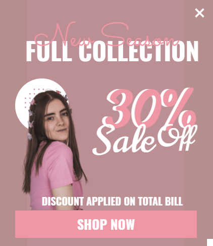 Free Full collection promotion popup