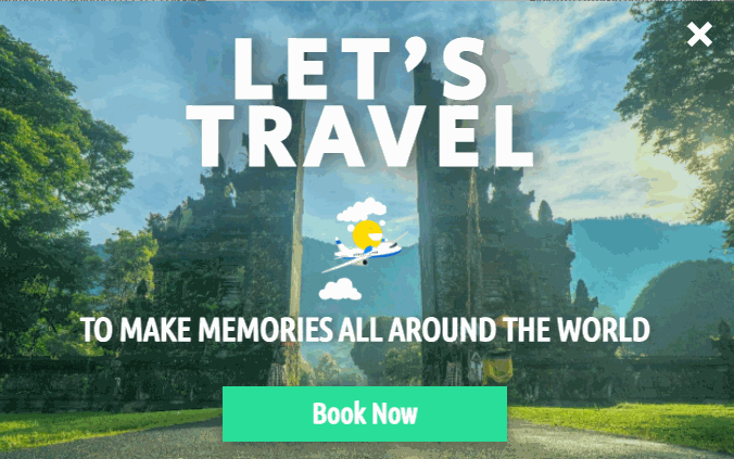 Free Travel promotion popup