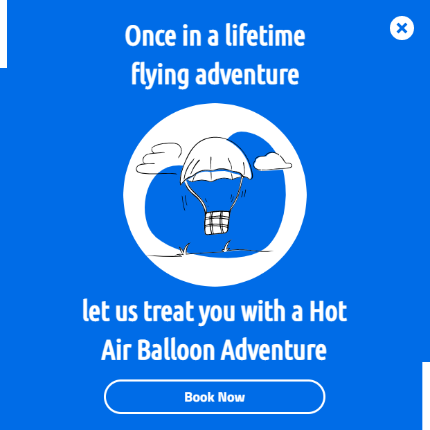 Free Air Balloon Promotion popup