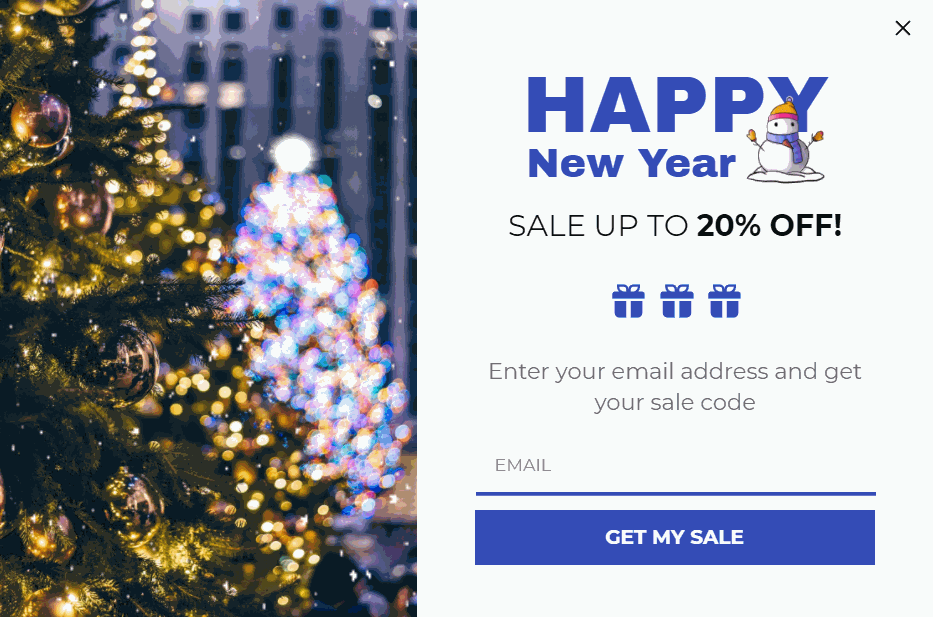 Convert visitors into Customers with New Year 2022 popup design