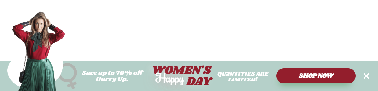 Free Women's Day sale promotion popup