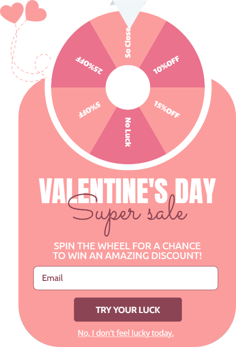 Free Valentine's spin to win