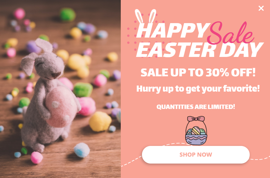 Free Happy Easter promotion popup