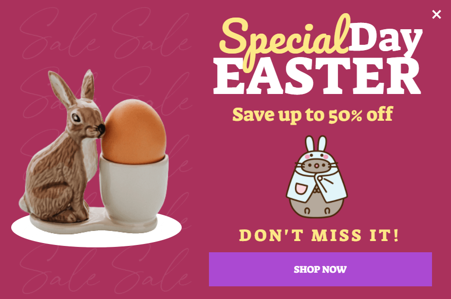 Free Happy Easter promotion popup