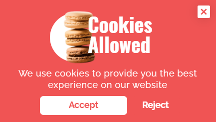 Free Cookies notification popup