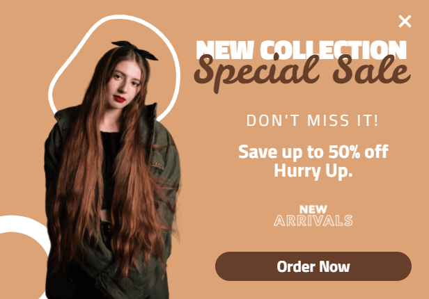 Free New collection Sale promotion popup