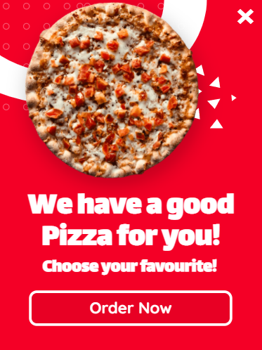 Free Pizza promotion popup